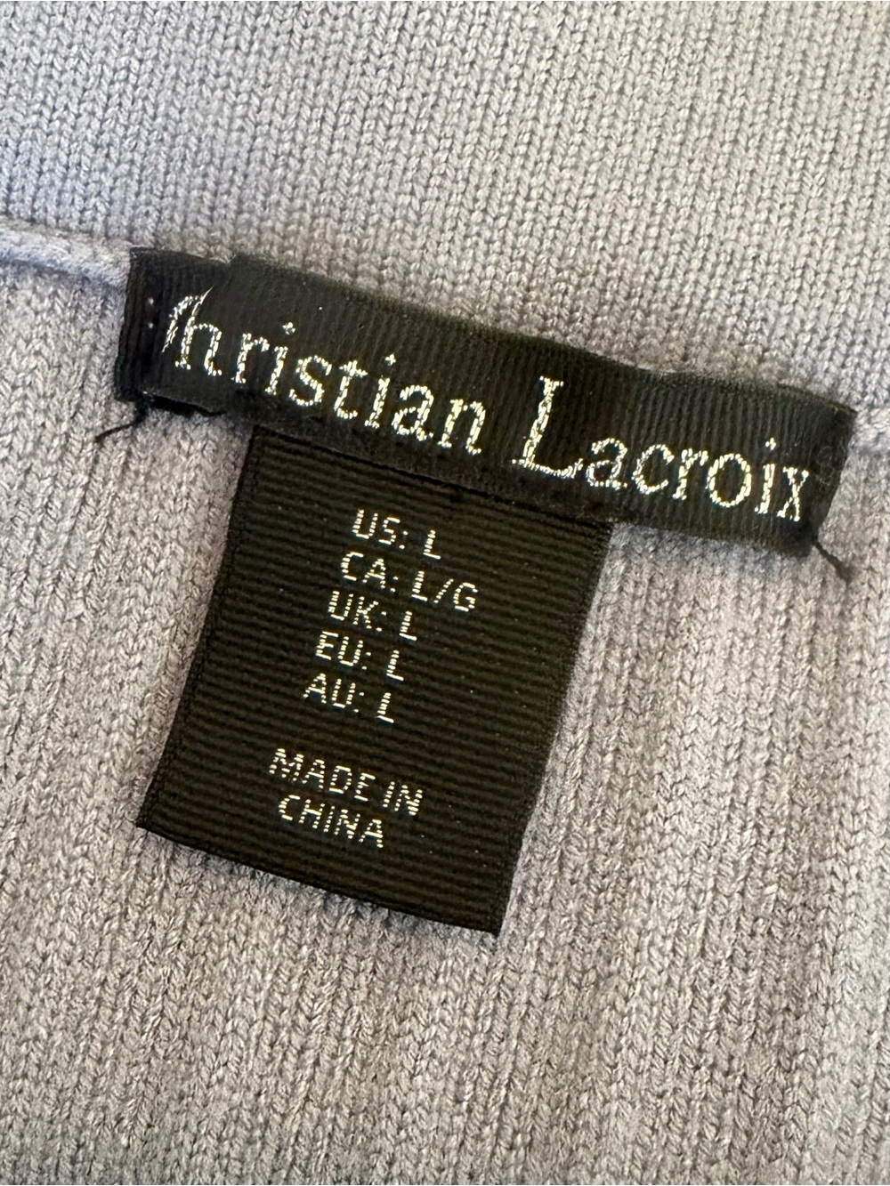 Vintage 90s Christian Lacroix Periwinkle Ribbed Knit Midi Skirt Y2K Minimalist L - Picture 10 of 13